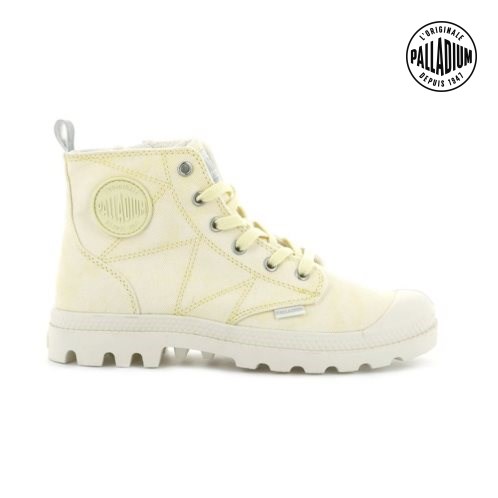 Palladium Pampa Zip Desertwash Women's Boots Light Yellow | UK O671-FVO